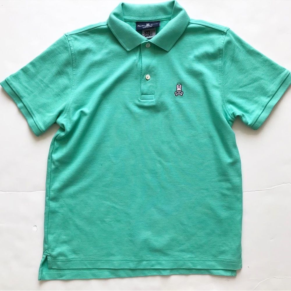 Psycho Bunny green Preppy Casual Sporty Classic Resort Polo shirt XL (18/20)
